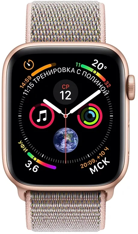 Смарт-часы Apple Watch Series 4 44 mm нейлон (розовое золото)